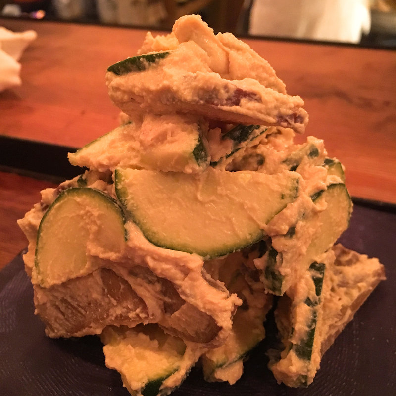 いぶりがっことズッキーニの白和え(マルサラ飲食店)