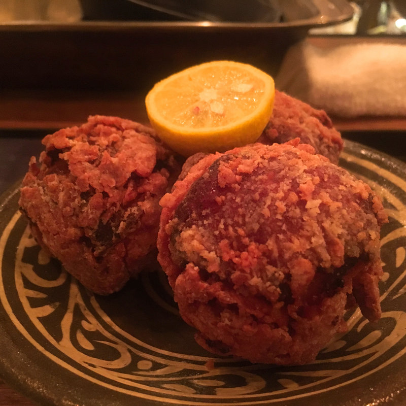 少し大きめの普通の唐揚げ(3個)(マルサラ飲食店)