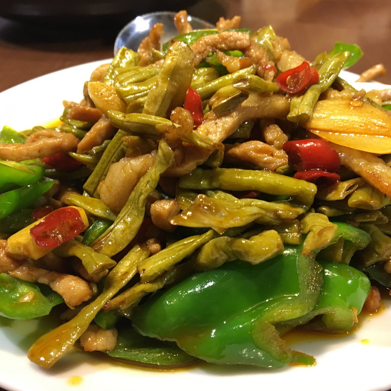 湖南伝統 ササゲの肉味噌炒め(李湘潭湘菜館)
