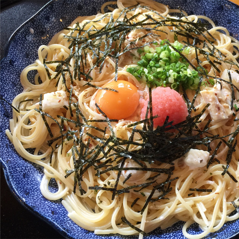 たらこと湯葉とモッツァレラチーズのカルボナーラ(五右衛門 姫路土山店 )