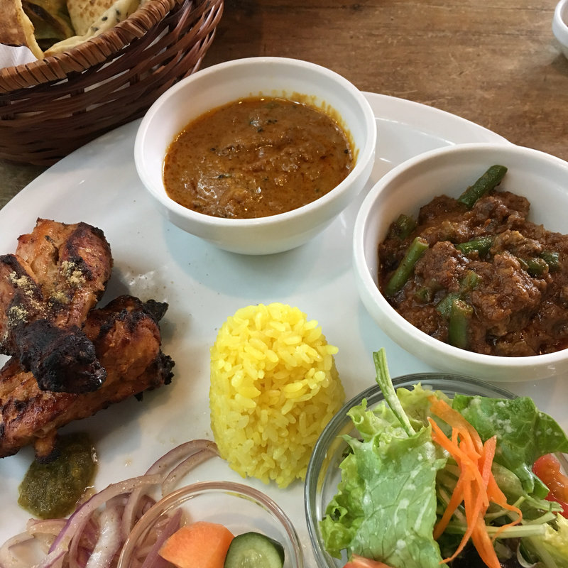 豆のキーマカリー&カジキマグロとナスのカリー(シャンティ 押熊店 （SHANTI）)