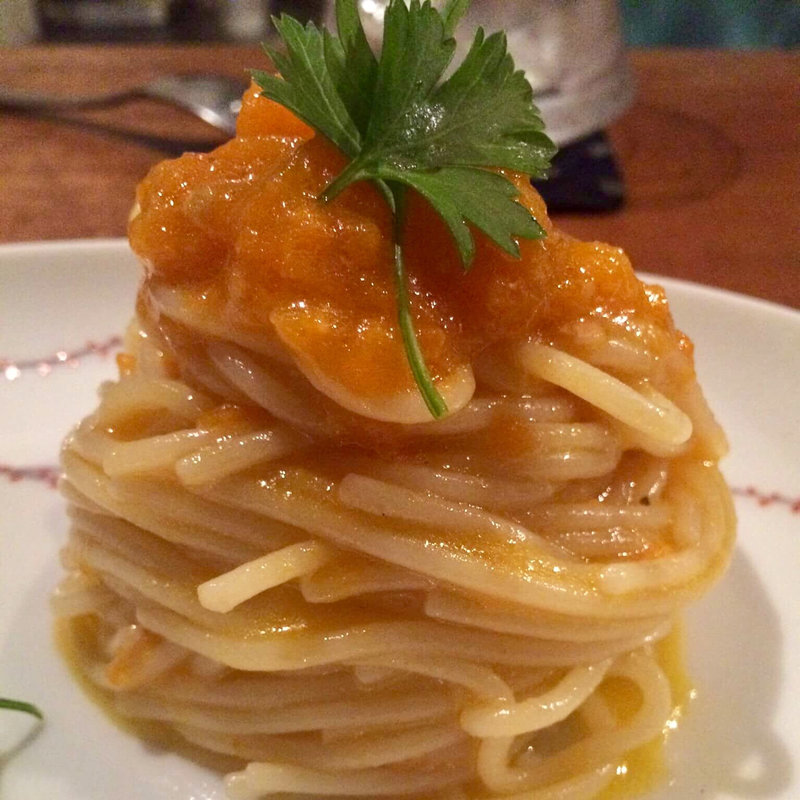 ゴールデントマトの冷製パスタ(コノ花まひろ )