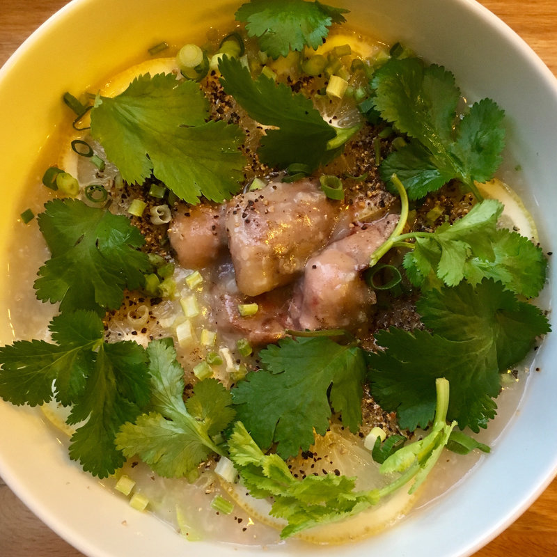 塩レバー&パクチーのレモン粥(テディアンドダディ )