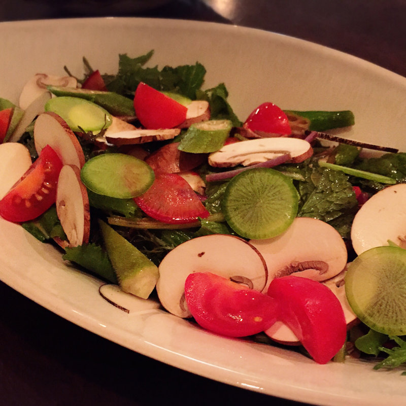 九州無農薬野菜と長谷川さんマッシュルームのサラダ(Osteria Vino PORCO ROSSO（ポルコロッソ）)