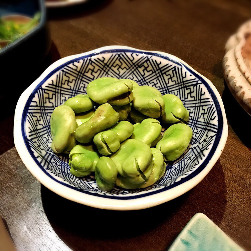 空豆塩茹で(和酒和食 恵比寿 黒帯)