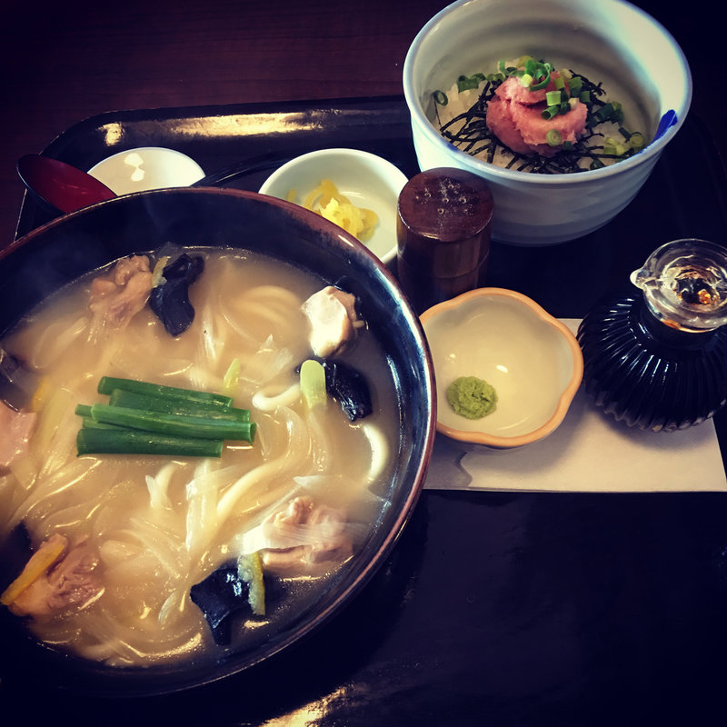 塩麹うどん ミニねぎとろ丼(むぎの里 郡山長者店 )