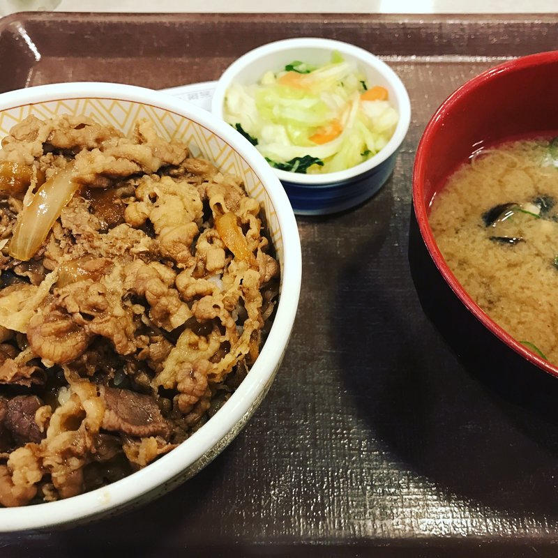 牛丼しじみ汁おしんこセット(すき家 梅田東店 )