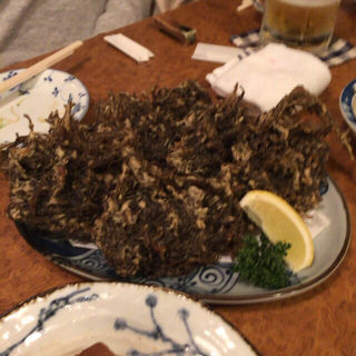 モズクの天ぷら(沖縄料理 おもろ)