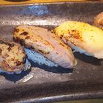 西京味噌の炙り肉寿司盛り