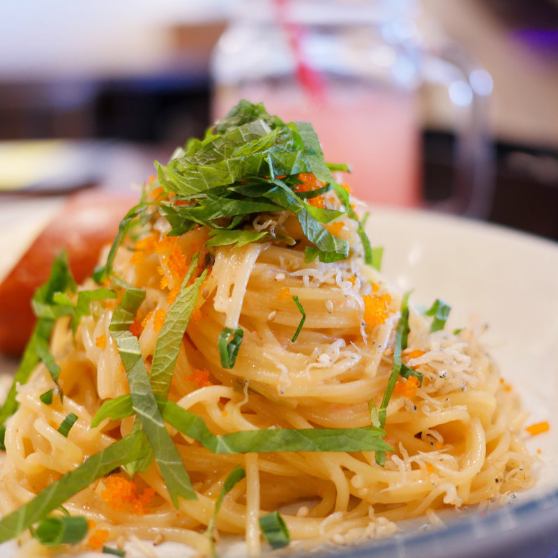 高菜と明太子とカリカリじゃこのパスタ(WIRED CAFE アトレ川崎店)