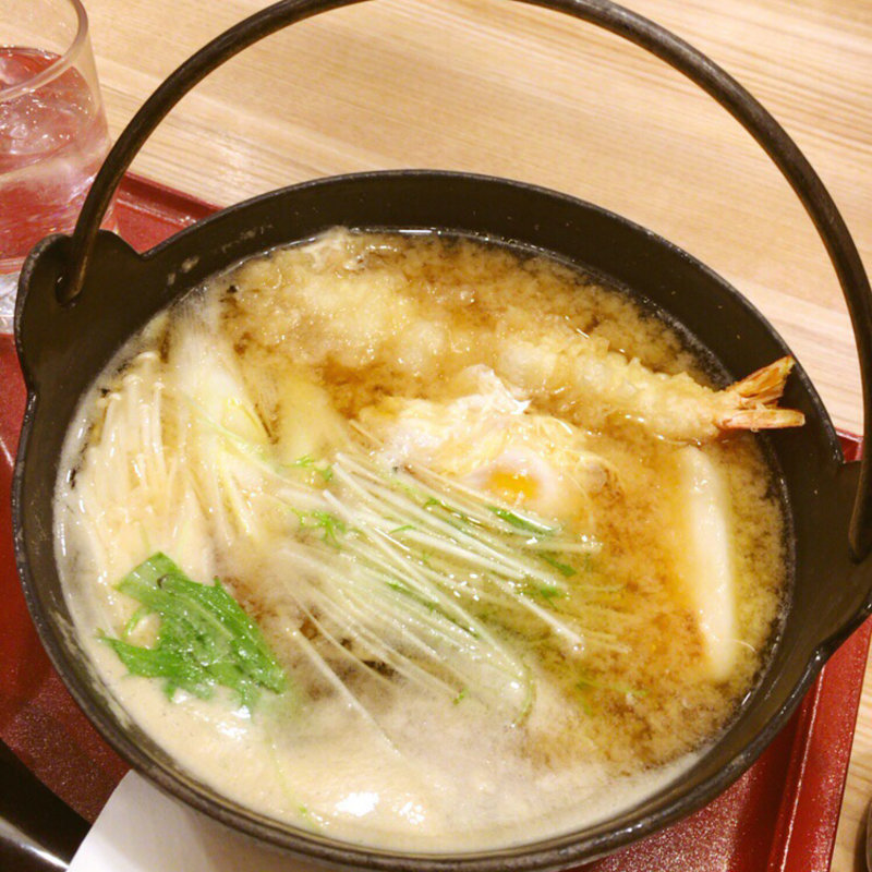 信州｢丸高蔵｣味噌の鍋焼きうどん(うどん 穂の香 天王寺駅MIO店)