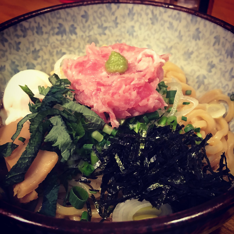 国産ネギトロまぜそば（並大）スープ付(まぜそば 凜々亭 郡山本店 )