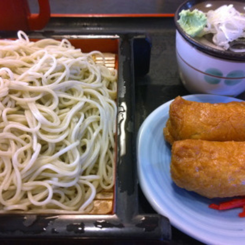 門前そば2枚+そばいなり(深大寺 門前そば本舗)