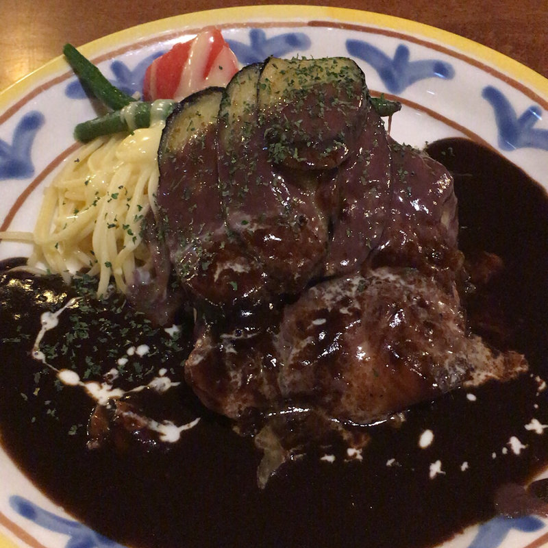 チキンと茄子の赤ワインチーズソース(ろかーれ)