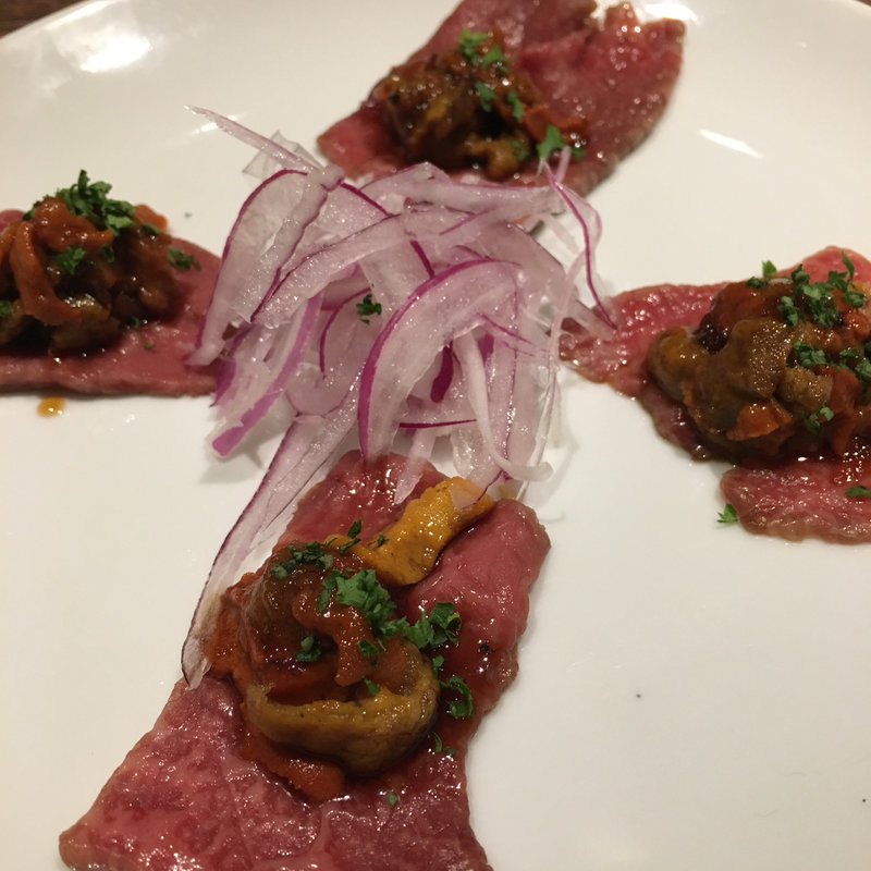 博多地鶏レバーのカルパッチョ仕立て(彗富運 （SPOON スプーン）)