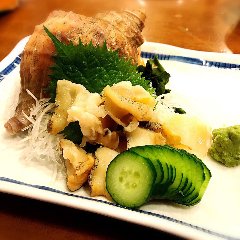 活 殻つぶ貝刺し(いろは寿司)