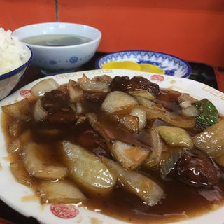 酢豚定食（スープ付）(小笹飯店)