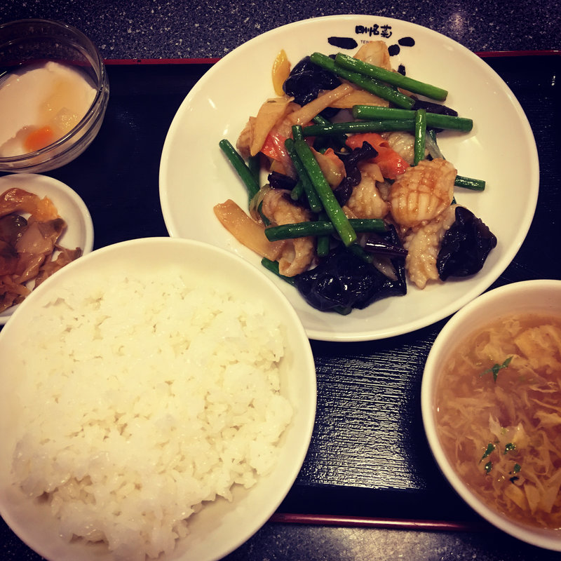 イカの辛し炒め定食(四川名菜　天心 )