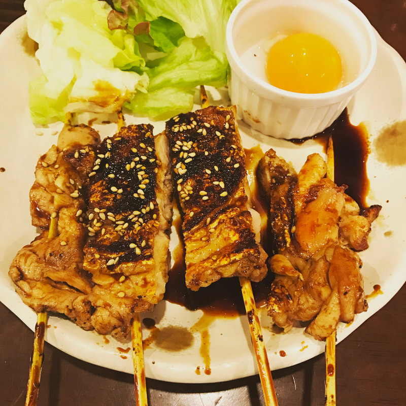 ジャンボもも串（月見ダレ）(やきとりの扇屋 綾瀬駅前店)