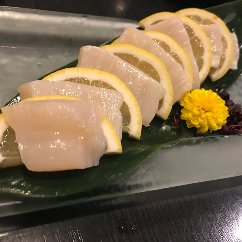 タイラギ貝柱刺し(博多 王道坊主)