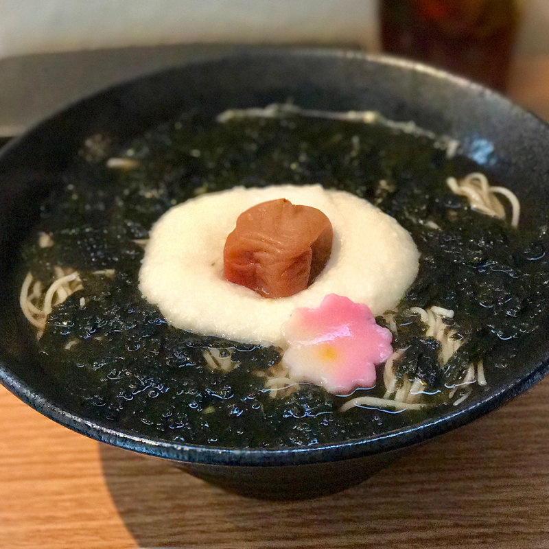 梅とろろそば大盛(手打ちそば竹花)