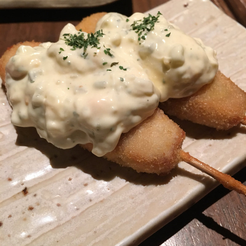 サーモン揚げ - タルタルソース(串房酔゛)