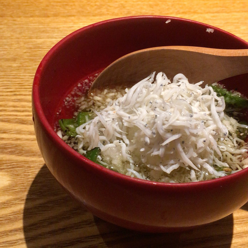 春ピーマンと釜揚げしらすの焼き浸し(夕)