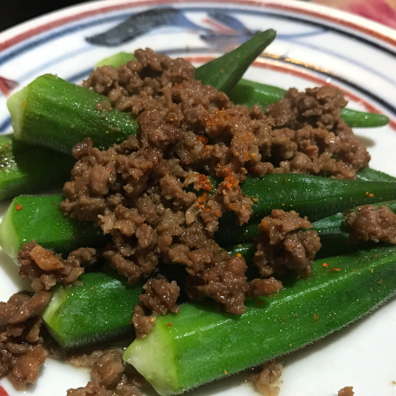 オクラの肉みそ和え(はすのうてな)
