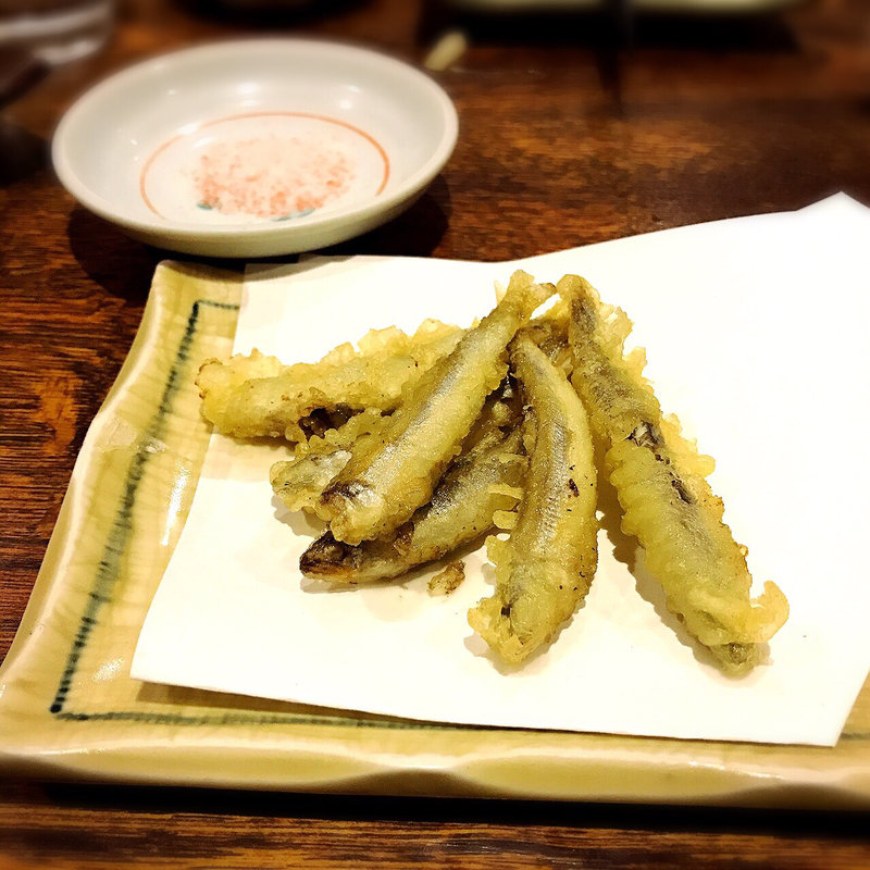稚鮎の天ぷら(赤鬼)