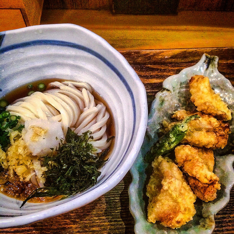 鶏かしわ天とぶっかけ(うどん屋てんてこ )