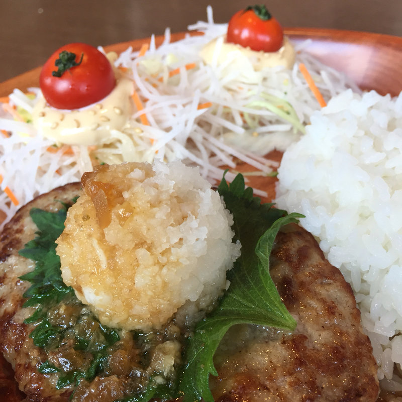 おろしそバーグディッシュ  追加ディッシュサラダ(びっくりドンキー 泉佐野店)