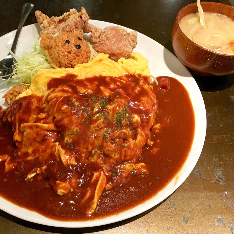 オムライス&ミニハンバーグorから揚げ(Dining Bar TAO)