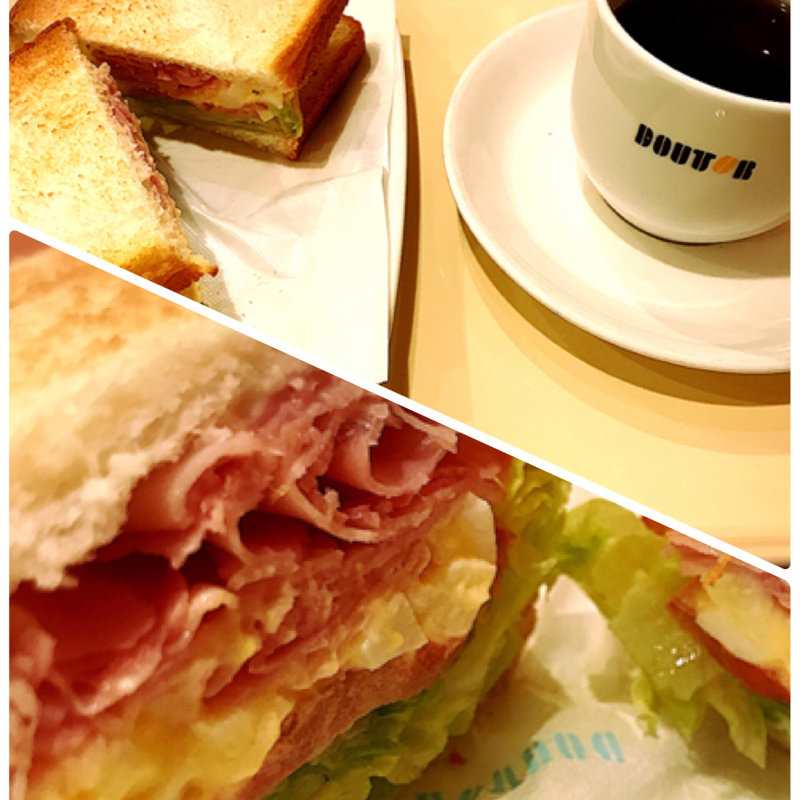 朝カフェ A セット ハムタマゴサラダ(ドトールコーヒーショップ 地下鉄博多駅博多口店)