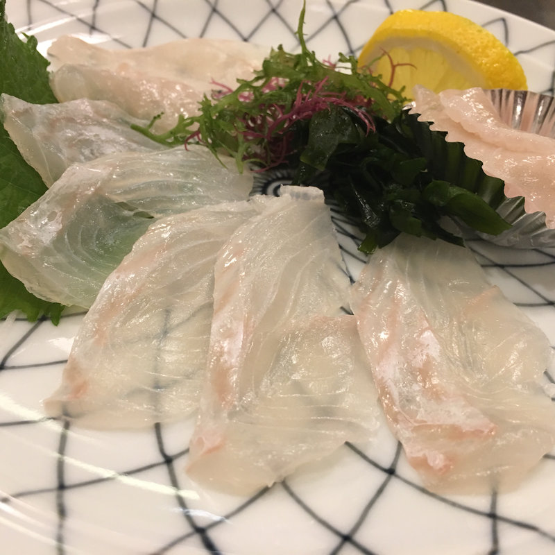 ヒラメ刺し(博多味処 ひかり)