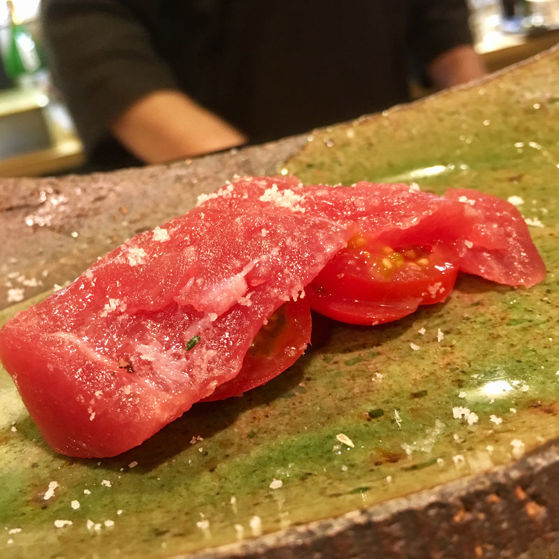 赤身 トマトはさみ(寿し処たく海)