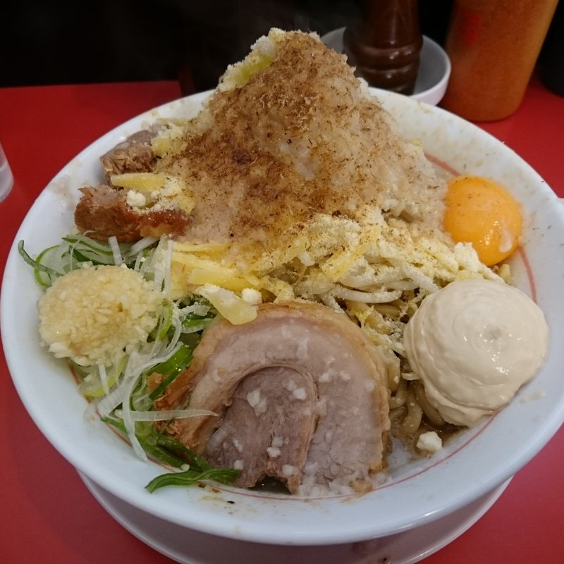 まぜそば （ 250g ） ＋ ダブルチーズ ＋ ニンニク ・ アブラ ・ ガリマヨ (鷹の目 獨協大学前本店)