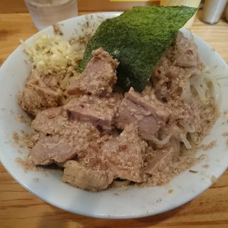 ラーメン スープ抜き ＋ ヤクミ ・ にんにく ・ アブラ多め(にかいや )