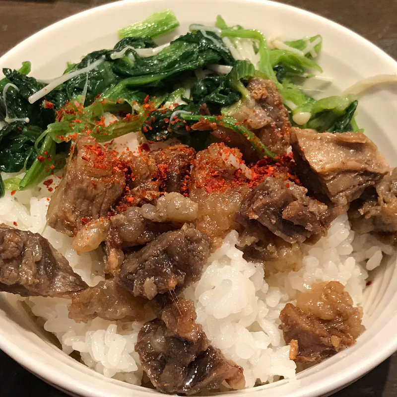 塩牛スジのせご飯(超豚骨　濃度８)