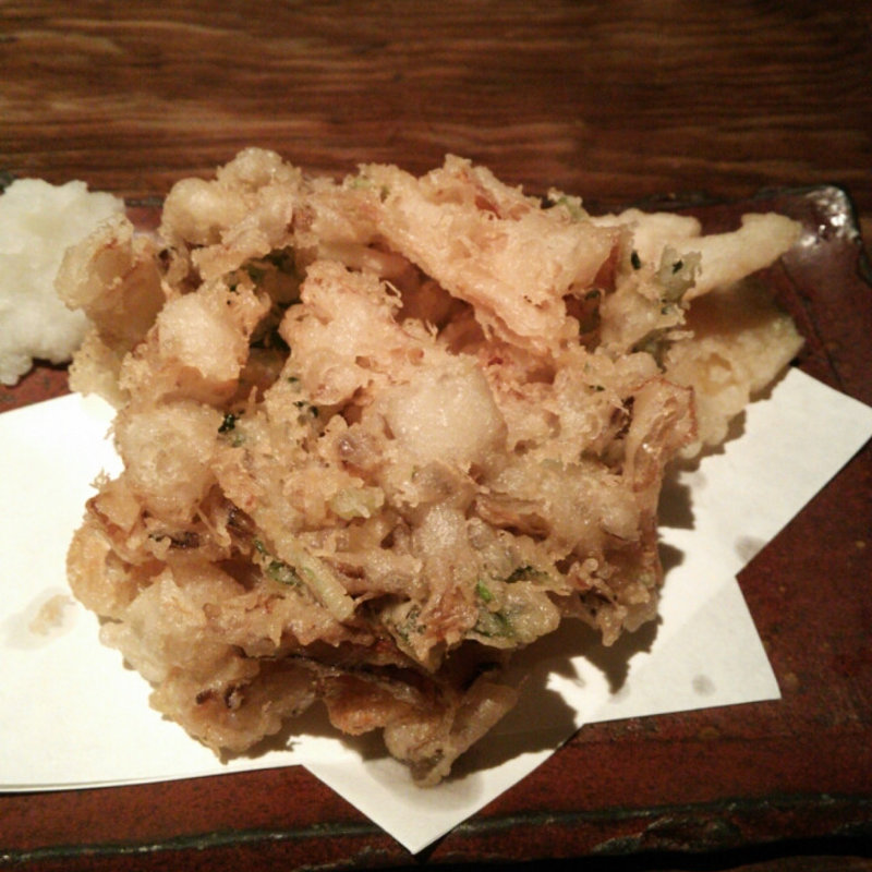 小柱のかき揚げそば(板蕎麦 山灯香)