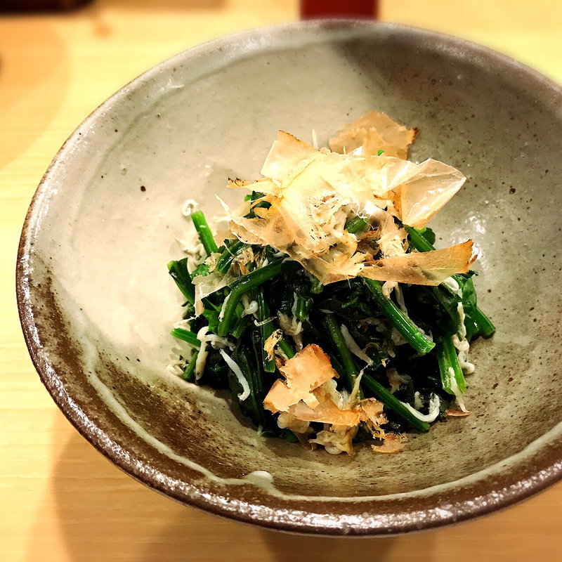 法蓮草としらすのサラダ(すぎ乃 麻布十番 （Sugino Azabujuban）)