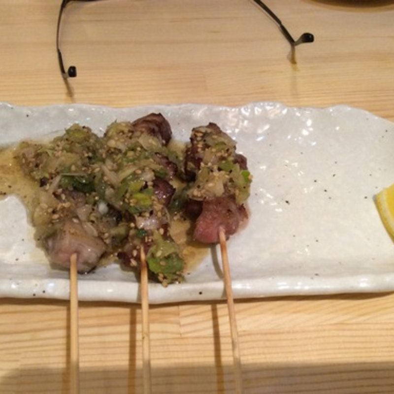 ネギまみれ3種盛(立呑み・やきとん あべの酒場)