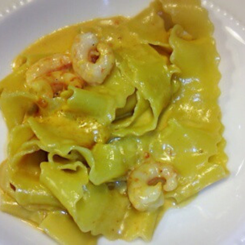 パッパルデッレ甘海老のクリームソース(リストランテ　カプリカプリ)