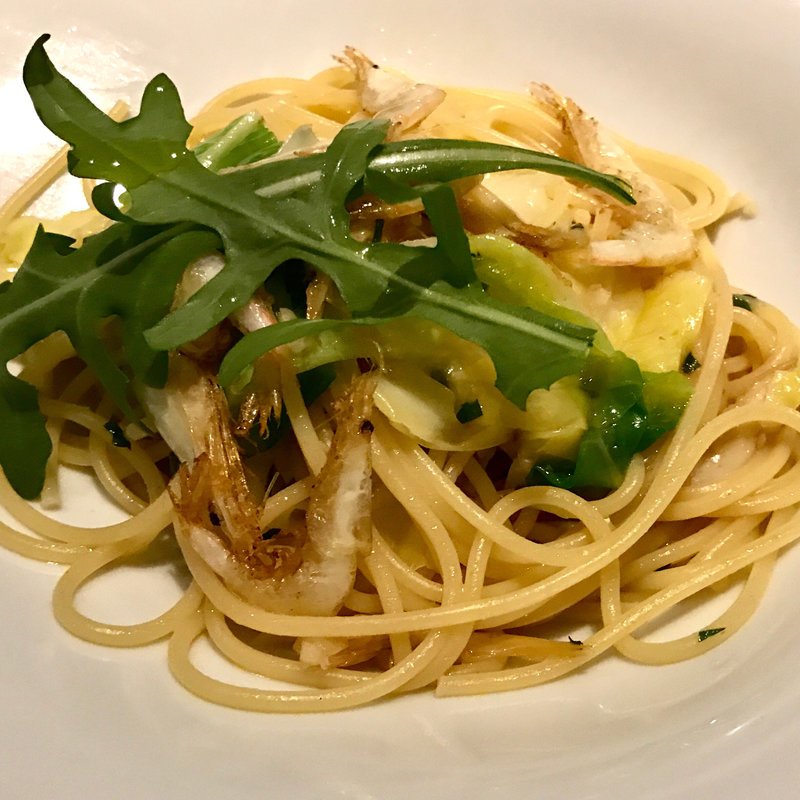 本日のパスタ、白えびのパスタ(リストランテ モトラ)