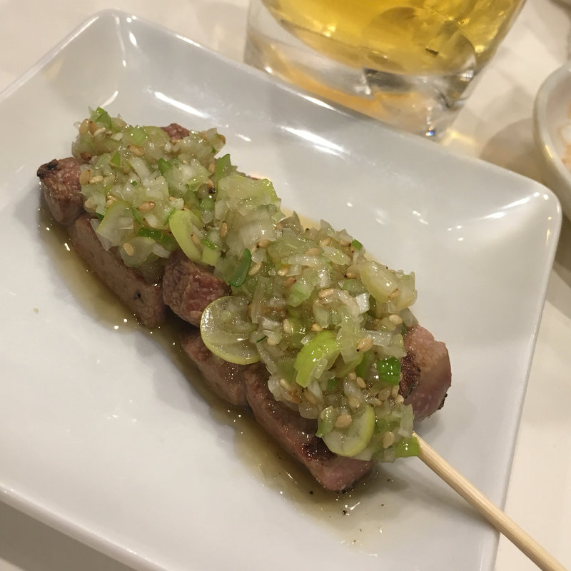 レバねぎ串(大衆もつやき処日本再生酒場 調布銀座店 )
