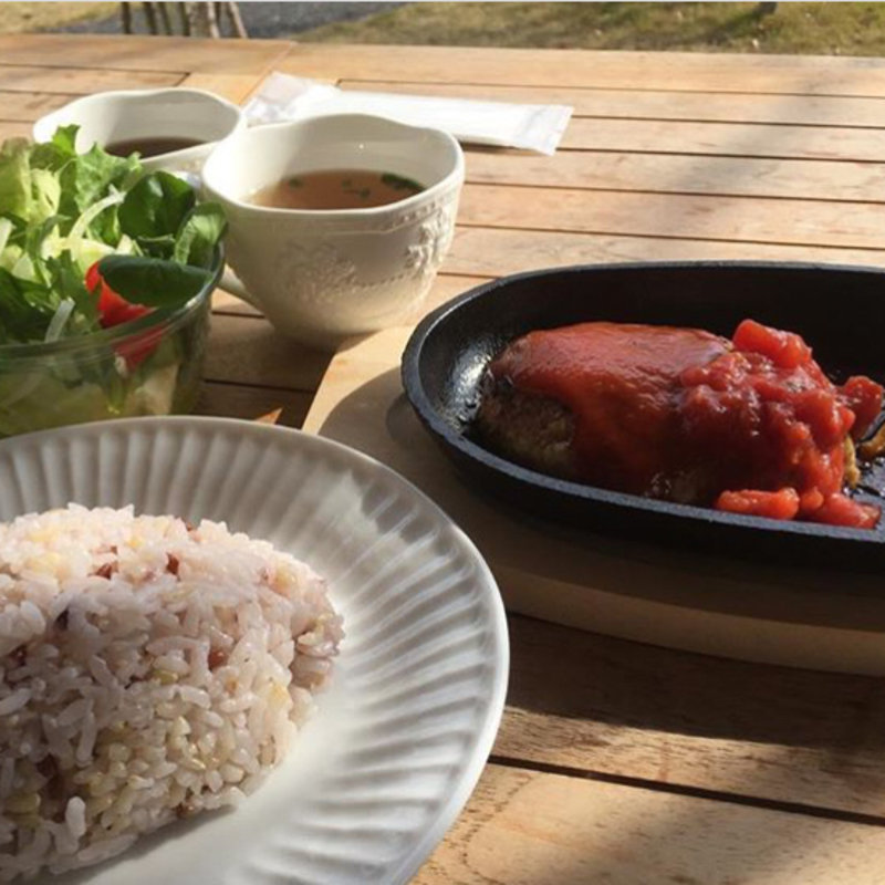 黒豚と黒牛の手ごねハンバーグ(ひなた茶屋)