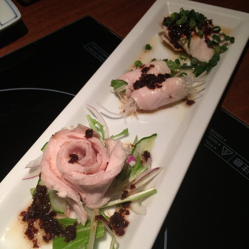 蒸し鶏葱ソース(水炊き・焼酎 丸の内若どり)