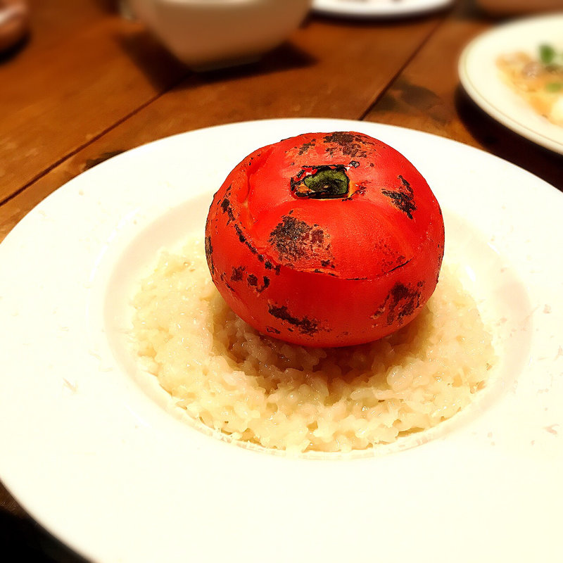 丸ごとトマトのチーズたっぷりクリームリゾット(NYU 中目黒)