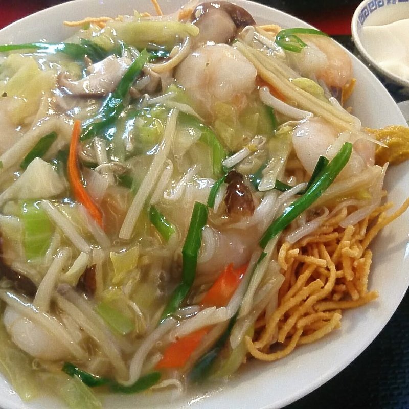 海老と野菜のあんかけ揚げやきそば(中国創作料理 鼓々里)