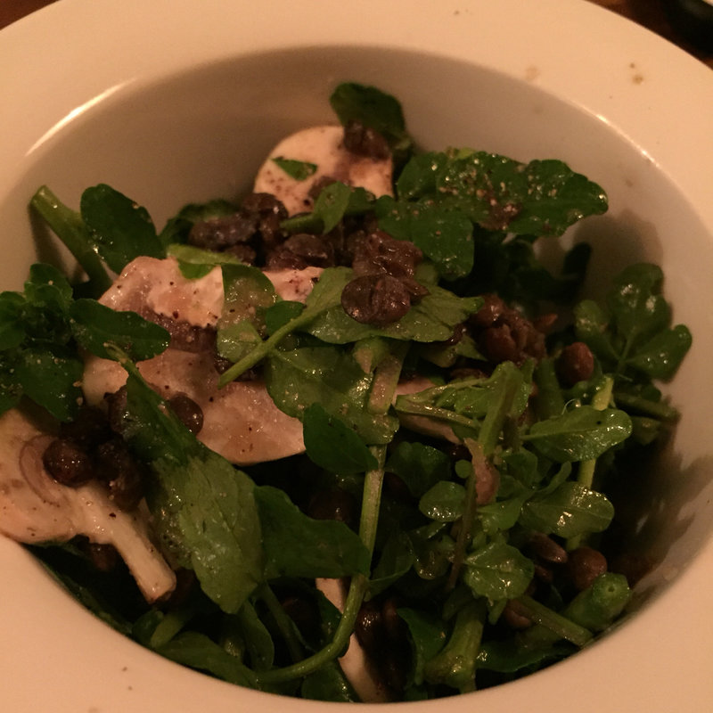 レンズ豆とクレソンとマッシュルームのサラダ(ekaki （エカキ）)