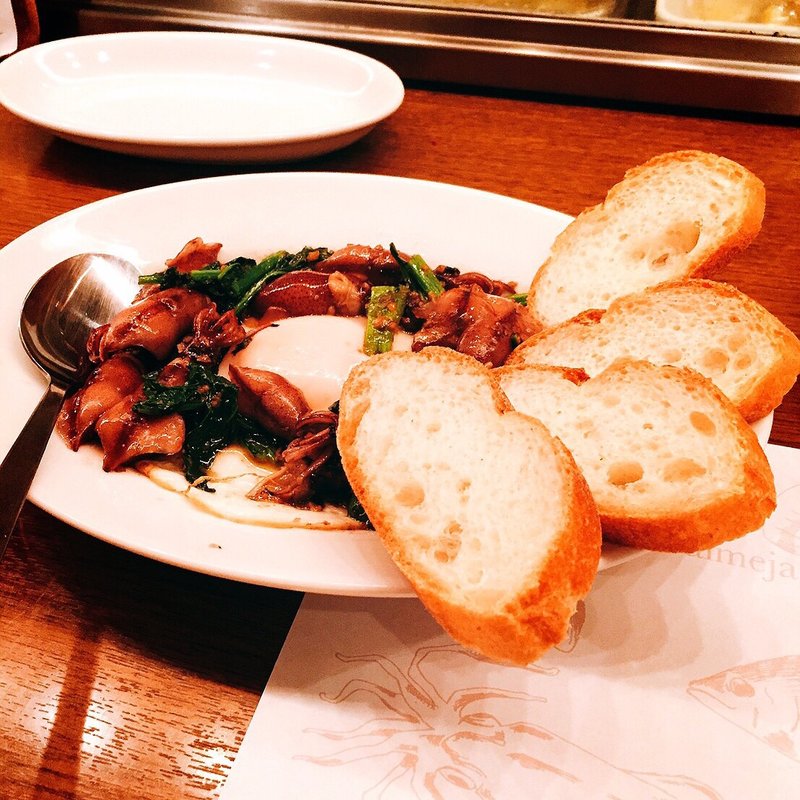 ホタルイカ 菜の花 半熟玉子(エルプルポ)